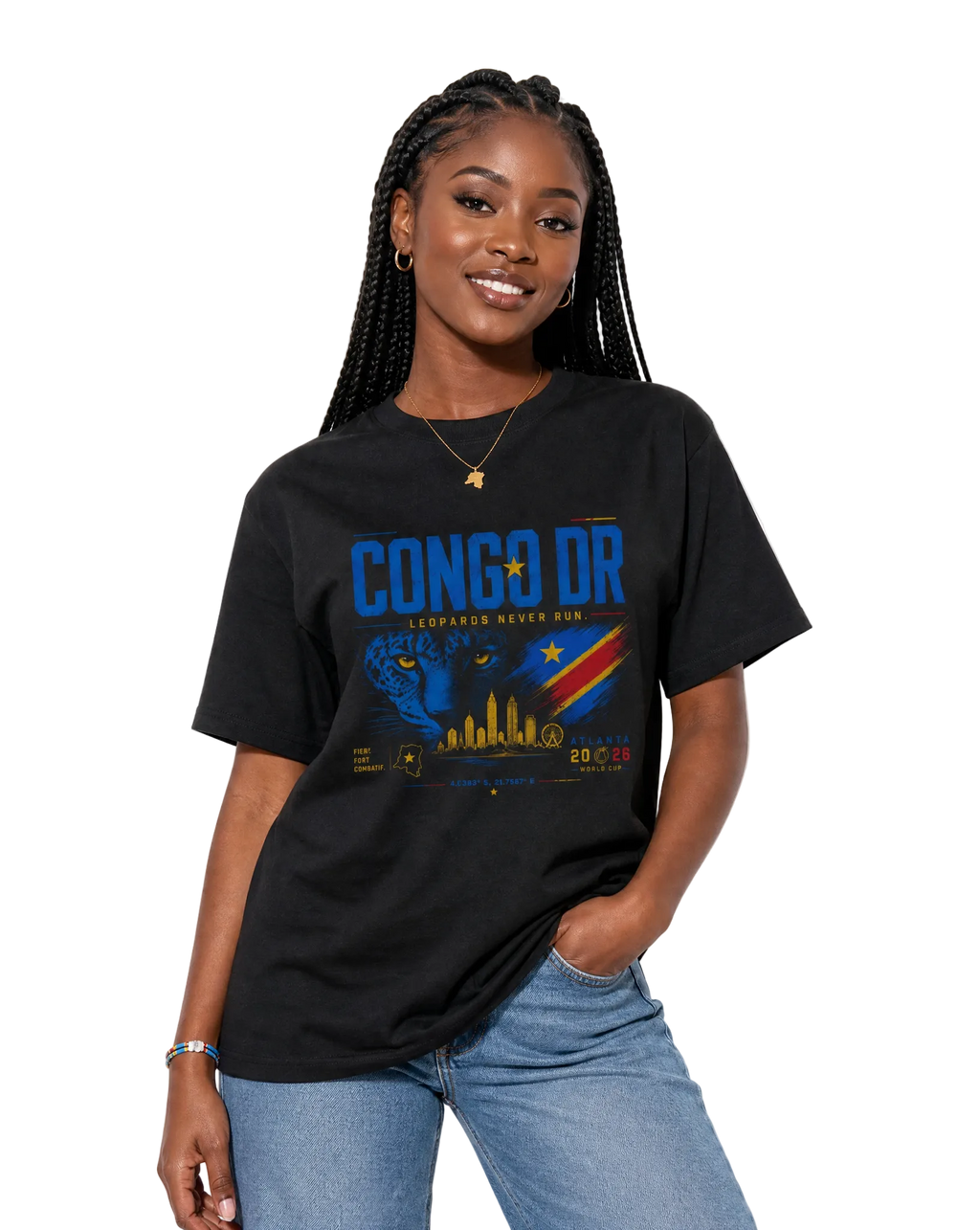 Congo DR "Leopards Never Run" Tee